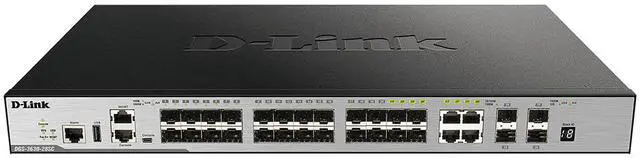 Main image of D-Link DGS-3630-28SC 28-Port Layer 3 Stackable Managed Gigabit Fiber Switch w/ Standard Image | DGS-3630-28SC/SI