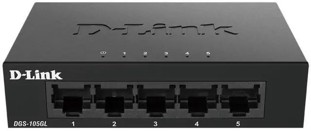 Main image of D-Link DGS-105GL 5-Port Gigabit Unmanaged Desktop Switch - Fanless, Silent & Energy Efficient