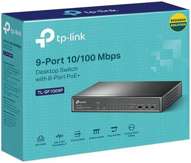 Alt view image 9 of 9 - TP-Link 9 Port Fast Ethernet 10/100Mbps PoE Switch | 8 PoE+ Ports @65W | Sturdy Metal w/Shielded Ports | Limited Lifetime Protection | Extend Mode | Priority Mode | Isolation Mode (TL-SF1009P)