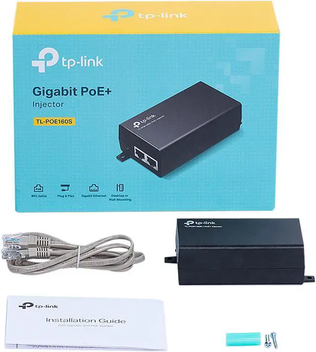 Alt view image 7 of 7 - TP-LINK TL-PoE160S | 802.3at/af Gigabit PoE Injector | Non-PoE to PoE Adapter | Supplies PoE (15.4W) or PoE+ (30W) | Plug & Play | Desktop/Wall-Mount | Distance Up to 328 ft. | UL Certified, Black