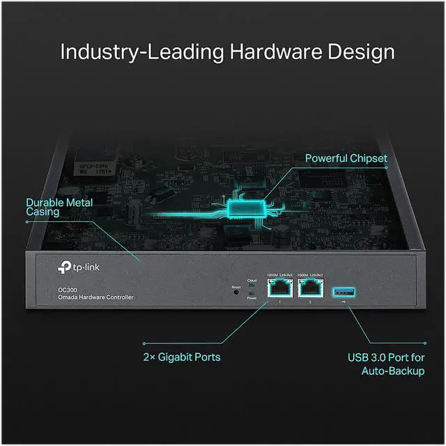 Alt view image 8 of 9 - TP-Link Omada Hardware Controller | SDN Integrated | 2 Gigabit Port + 1 USB 3.0 Port | Manage Up to 500 Devices | Easy & Intelligent Network Monitor & Maintenance | Cloud Access & Omada App (OC300)