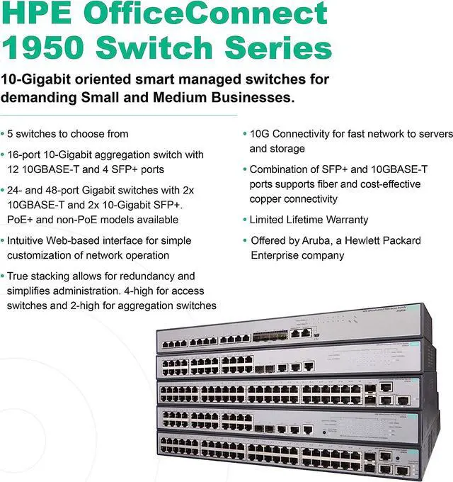 Alt view image 6 of 6 - HPE OfficeConnect 1950 48-Port Gig Smart Switch-48xGE|2xSFP+|2x10GBASE-T (JG961A#ABA)