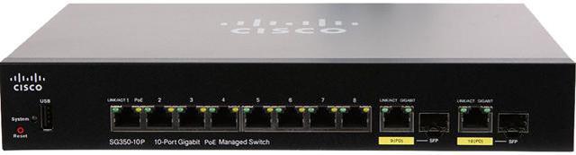 Cisco SG350-10P 10-Port Gigabit Ethernet Switch with PoE