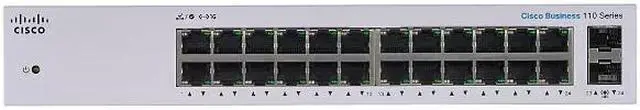 Alt view image 2 of 2 - Cisco Business CBS110-24T Unmanaged Switch | 24 Port GE | 2x1G SFP Shared | Limited Lifetime Protection (CBS110-24T-NA)