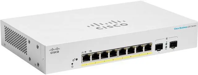 Main image of Cisco Business CBS220-8P-E-2G Ethernet Switch, 8 Ports - Manageable - Gigabit Ethernet - 10/100/1000Base-T, 1000Base-X - 2 Layer Supported