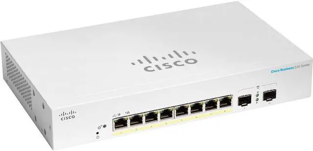 Alt view image 3 of 3 - Cisco Business CBS220-8P-E-2G Ethernet Switch, 8 Ports - Manageable - Gigabit Ethernet - 10/100/1000Base-T, 1000Base-X - 2 Layer Supported