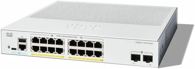 Alt view image 2 of 2 - Cisco Catalyst C1200-16P-2G Ethernet Switch, 16 Ports - Manageable - Gigabit Ethernet - 1000Base-X, 10/100/1000Base-T - 3 Layer Supported