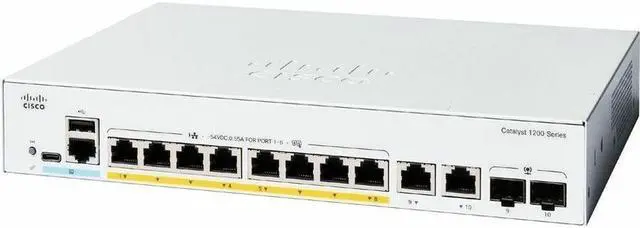 Main image of Cisco Catalyst C1200-8P-E-2G 8-Port Gigabit PoE+ Compliant Managed Network Switch (67W)