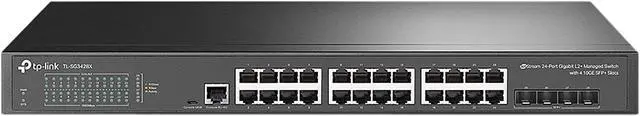 Alt view image 3 of 5 - TP-Link TL-SG3428X | 24 Port Gigabit Switch, 4 x 10GE SFP+ Slots | L2+ Smart Managed | Omada SDN Integrated | IPv6 | Static Routing | Support QoS, IGMP & LAG | Limited Lifetime Protection