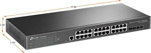 Alt view image 2 of 5 - TP-Link TL-SG3428X | 24 Port Gigabit Switch, 4 x 10GE SFP+ Slots | L2+ Smart Managed | Omada SDN Integrated | IPv6 | Static Routing | Support QoS, IGMP & LAG | Limited Lifetime Protection