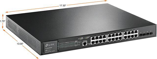TP-Link TL-SG3428XMP | Jetstream 24 Port Gigabit Smart Managed L2+ PoE  switch | 24 PoE+ Port @384W, 4 x 10GE SFP+ Slots | Omada SDN Integrated |  IPv6 