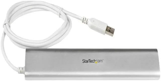 Alt view image 2 of 7 - StarTech ST73007UA StarTech.com 7 Port Compact USB 3.0 Hub with Built-in Cable - Aluminum USB Hub - Silver - USB - External - 7 USB Port(s) - 7 USB 3.0 Port(s)