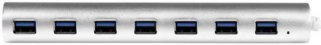 Alt view image 3 of 7 - StarTech ST73007UA StarTech.com 7 Port Compact USB 3.0 Hub with Built-in Cable - Aluminum USB Hub - Silver - USB - External - 7 USB Port(s) - 7 USB 3.0 Port(s)