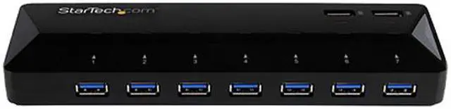 Alt view image 2 of 4 - StarTech ST93007U2C StarTech.com 7-Port USB 3.0 Hub plus Dedicated Charging Ports - 2 x 2.4A Ports - Desktop USB Hub and Fast-Charging Station - USB - External - 9 USB Port(s) - 7 USB 3.0 Port(s) - PC