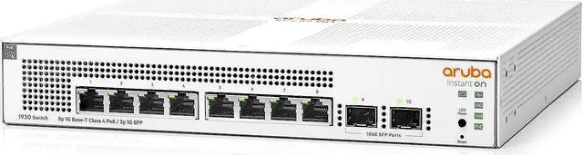 Main image of HPE Instant On 1930 8-Port PoE Gb Ethernet 8xGE PoE (124W), 2X 1G SFP, L2+ Smart Switch US Cord (JL681A#ABA)