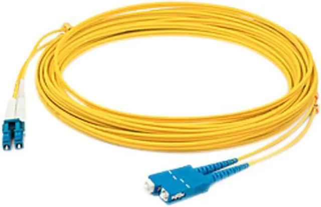 Main image of THIS IS A 9M LC (MALE) TO SC (MALE) YELLOW DUPLEX RISER-RATED FIBER PATCH CABLE.