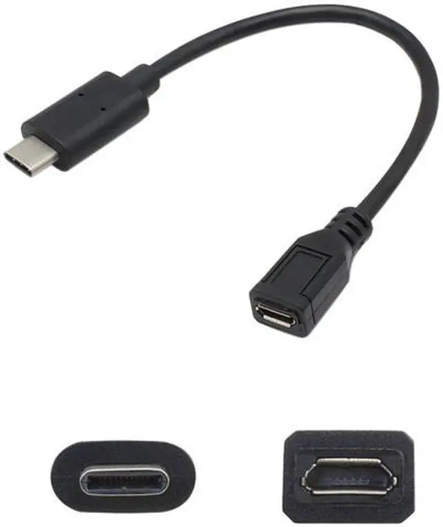 Main image of Addon 7In Usb 3.1 (C) Male To Micro-Usb 2.0 (B) Female Black Adapter Cable