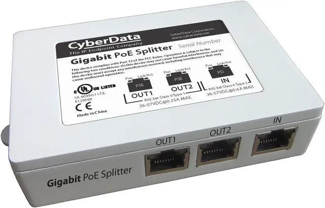 Alt view image 2 of 2 - CyberData 2-Port PoE Gigabit Switch (011187)