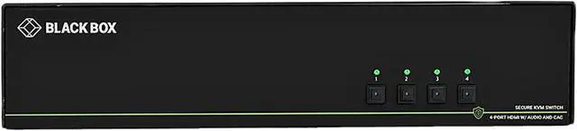 Main image of Black Box Secure KVM Switch DisplayPort 4-Port CAC NIAP 3.0 Quad Head SS4PQHDPUCAC