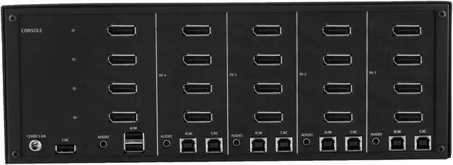 Alt view image 2 of 3 - Black Box Secure KVM Switch DisplayPort 4-Port CAC NIAP 3.0 Quad Head SS4PQHDPUCAC