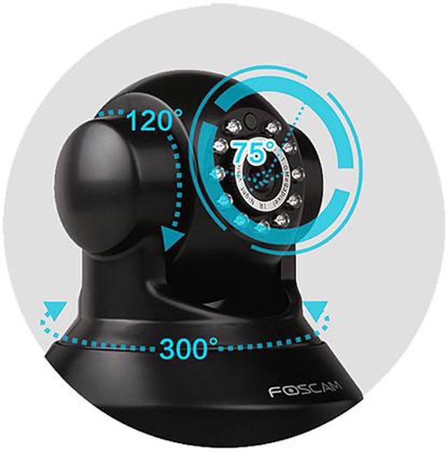 Alt view image 3 of 4 - Foscam FI9816P Indoor 720P Megapixel Pan / Tilt Wireless P2P IP Camera (Black)