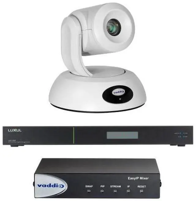 Main image of Vaddio EasyIP 20 Mixer Base Kit Video Conferencing System - Includes Mixer Switch & PTZ Camera - White - 999-30231-000W