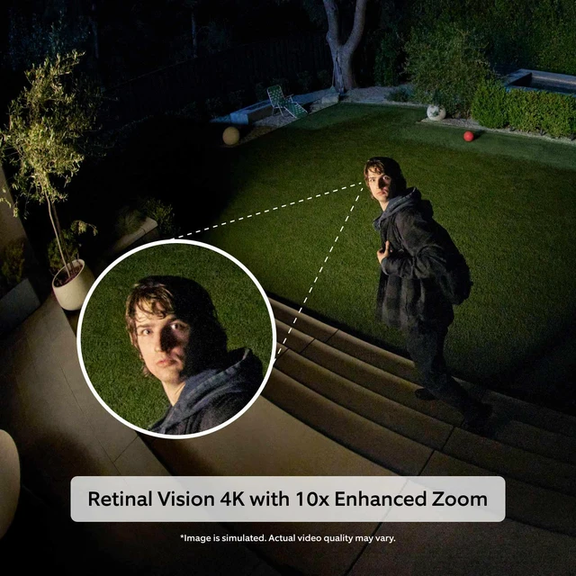 Alt view image 2 of 3 - Ring Spotlight Cam 4K Pro (2nd Gen) - Plug-In, 4K Video, 10x Zoom, 3D Motion Detection, 600 Lumen Spotlight, Wi-Fi 6, White