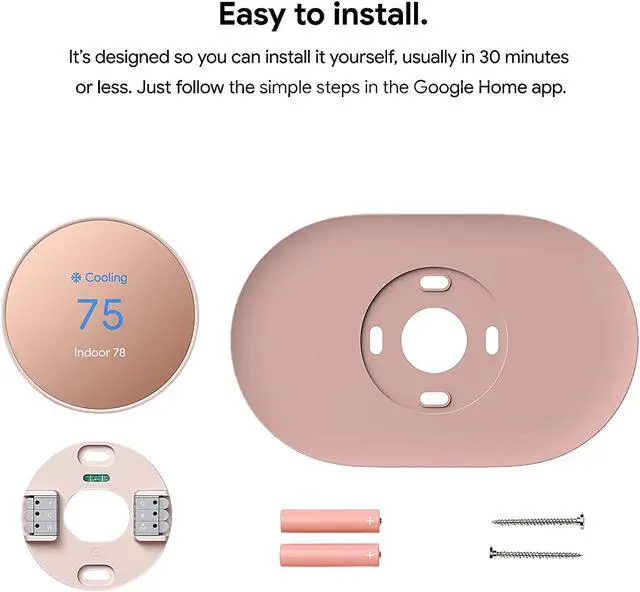 Alt view image 3 of 11 - Google Nest Thermostat (Sand)