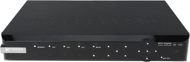 Alt view image 2 of 11 - KGuard NS801-4CW214H-500G 8 Channel H.264 DVR Surveillance DIY System, CCD Sensor, Night Vision, Outdoor Housing Camera, 500GB HDD Included
