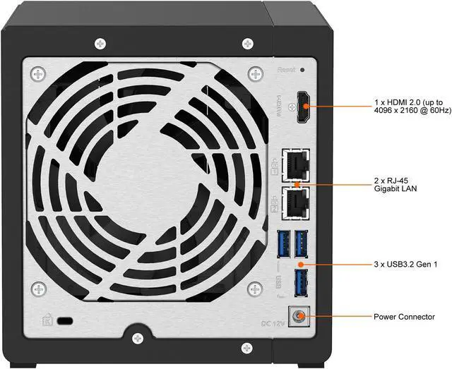 Alt view image 9 of 9 - QNAP TS-451D2-2G-US Dual-core NAS with High-efficiency File Management, Data Protection and HDMI Output