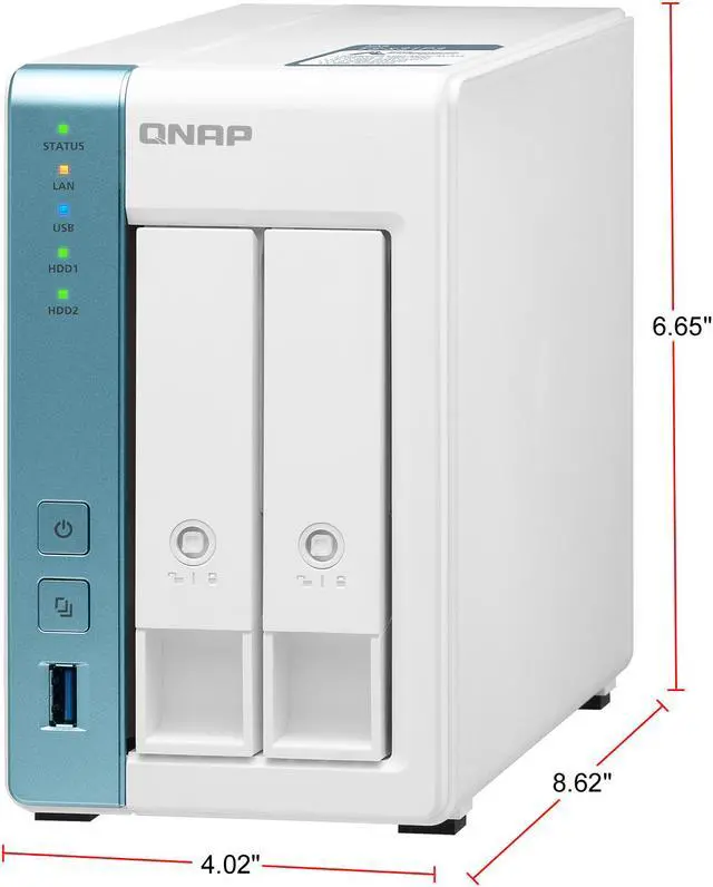 Alt view image 7 of 12 - QNAP TS-231P3-4G 2 Bay Home & Office NAS with one 2.5GbE Port