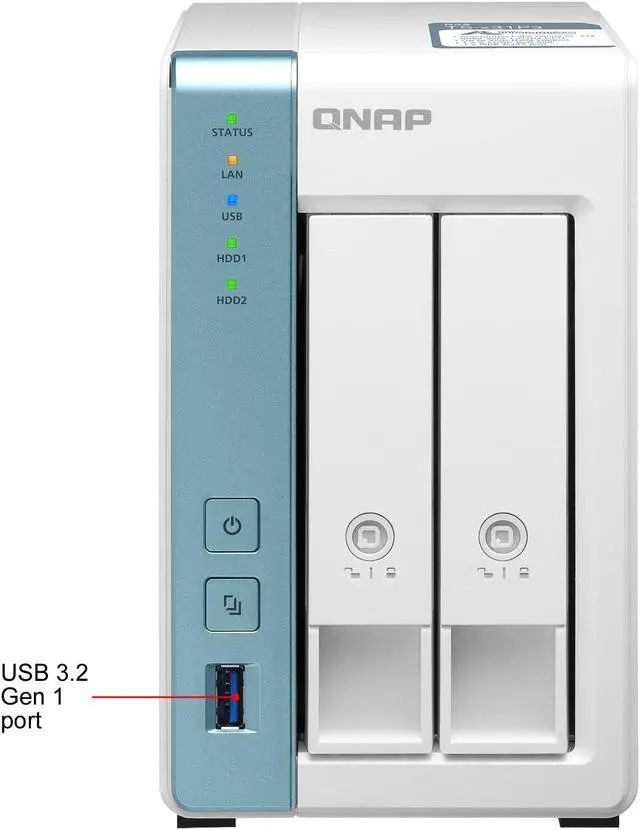 Alt view image 4 of 12 - QNAP TS-231P3-4G 2 Bay Home & Office NAS with one 2.5GbE Port