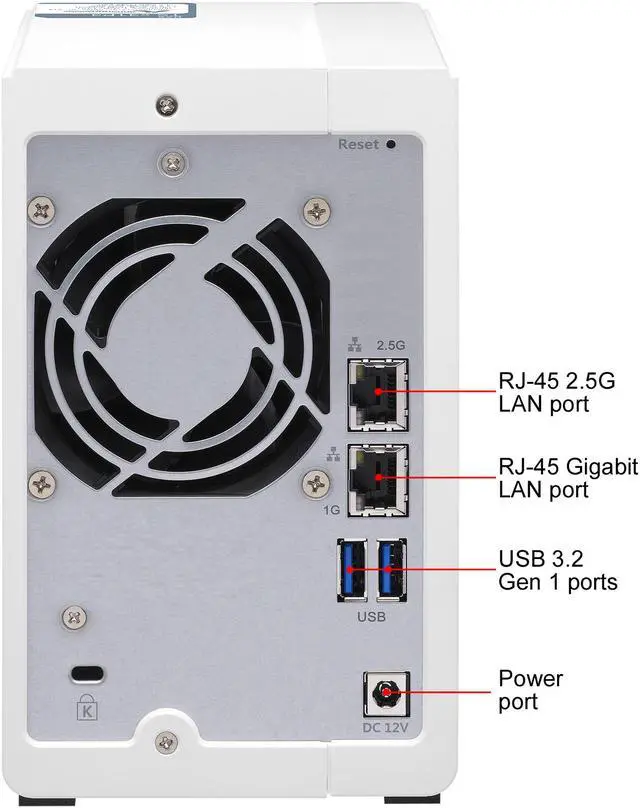 Alt view image 12 of 12 - QNAP TS-231P3-4G 2 Bay Home & Office NAS with one 2.5GbE Port