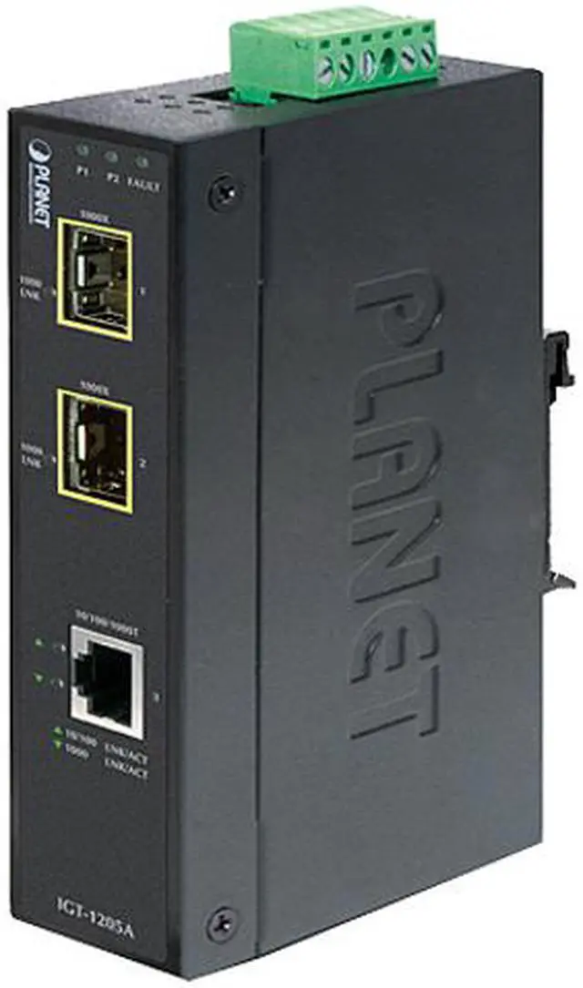Main image of PLANET IGT-1205AT Industrial 10/100/1000T to 2-port 100/1000X SFP Media Converter