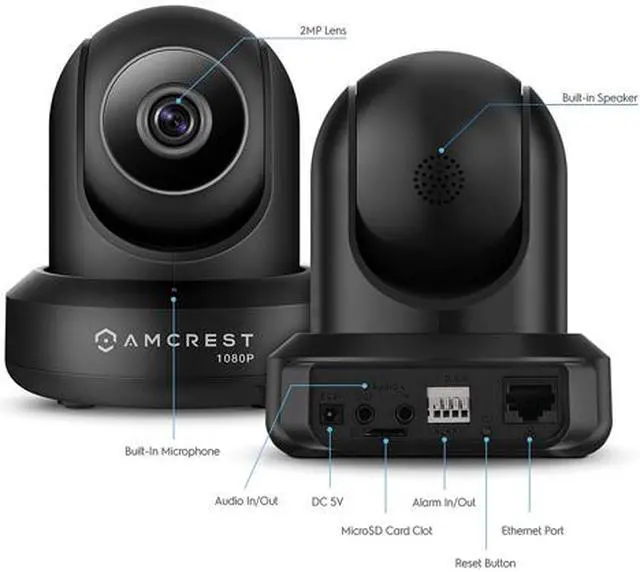 Alt view image 3 of 5 - Amcrest ProHD 1080P WiFi Camera 2MP (1920TVL) Indoor Pan/Tilt Security Wireless IP Camera IP2M-841B (Black)