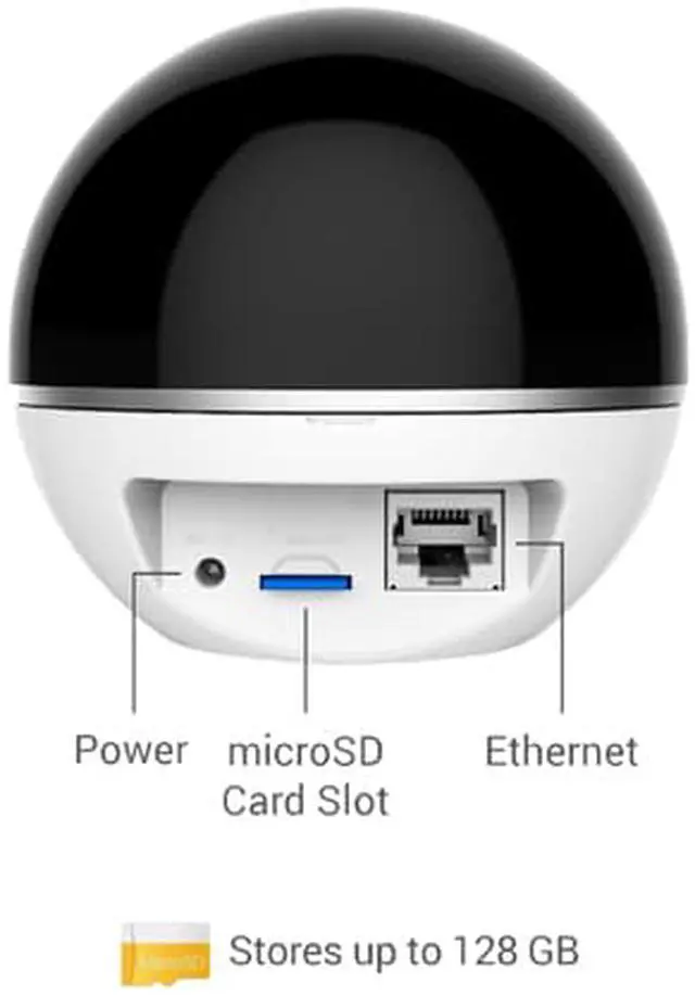 Alt view image 3 of 4 - EZVIZ Mini 360 Plus HD 1080p Pan, Tilt, Zoom Indoor Home Security Camera, 16GB Micro SD Included (EZMIN360PLSG16)