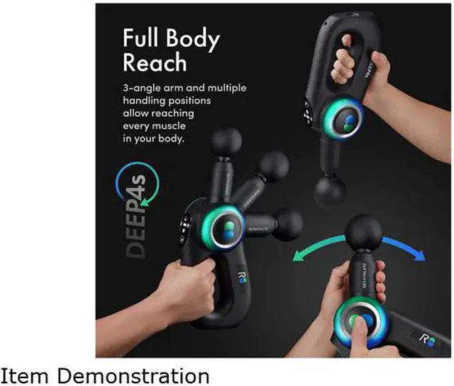Alt view image 6 of 6 - REATHLETE DEEP4S Percussion Therapy Deep Tissue Full Body Handheld Massage Gun