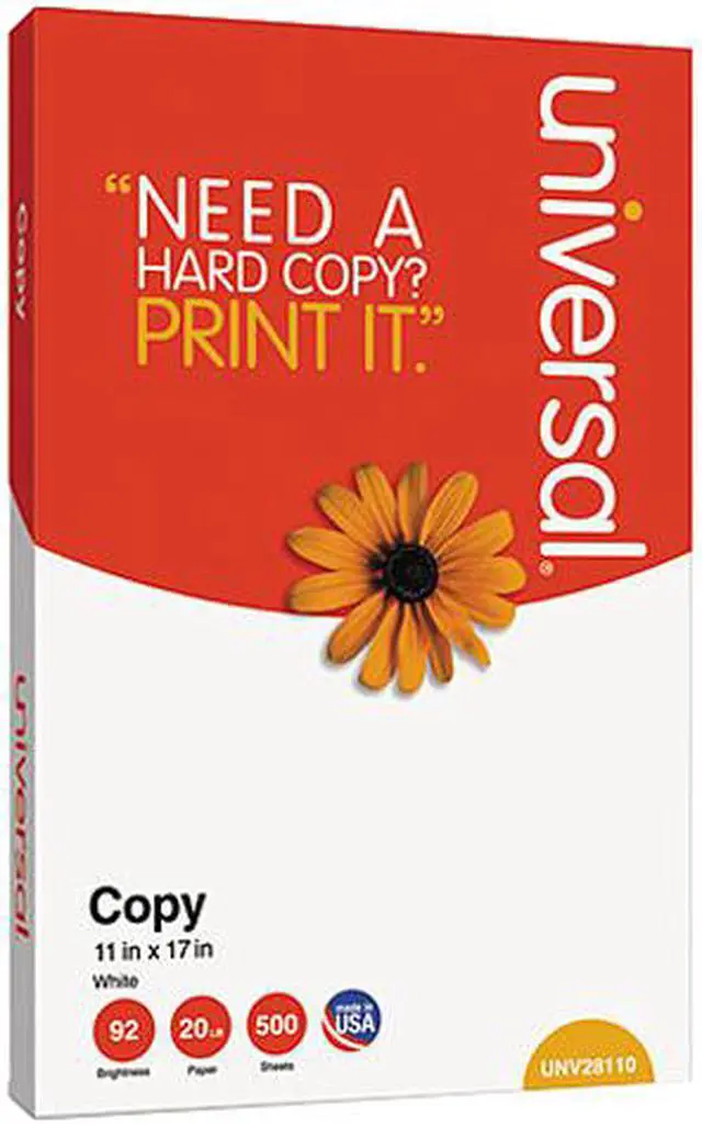 Main image of Universal UNV28110 Copy Paper, 92 Brightness, 20lb, 11 x 17, White - 5 Reams (2500 Sheets)