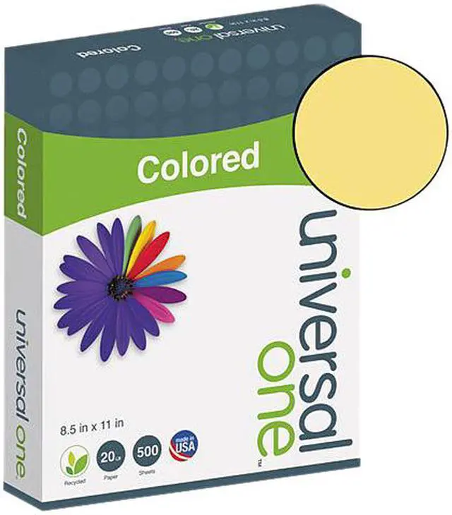 Main image of Universal UNV11205 Colored Paper, 20lb, 8-1/2 x 11, Goldenrod - 1 Ream (500 Sheets)