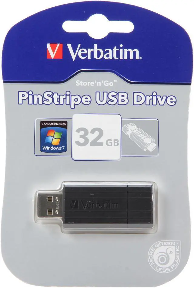 Alt view image 5 of 5 - Verbatim Pinstripe 32GB USB 2.0 Flash Drive 49064