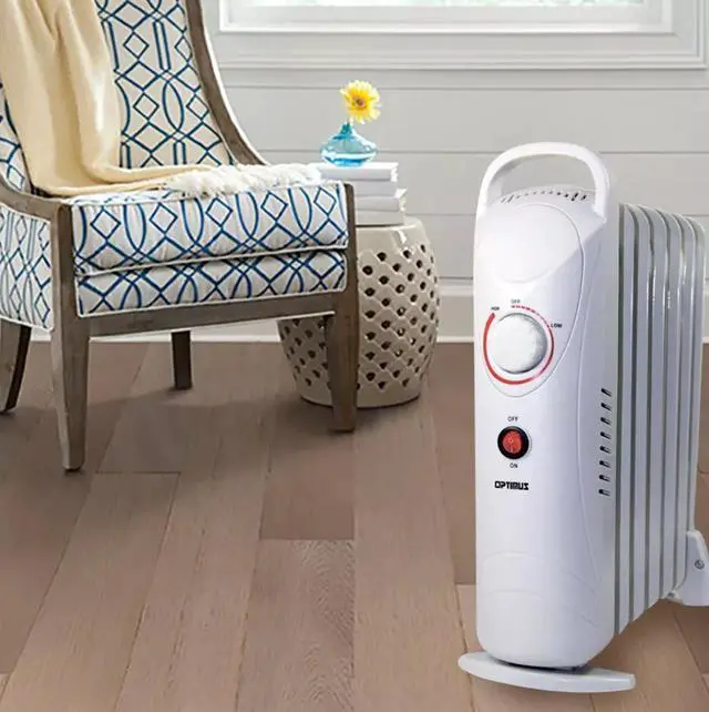 Alt view image 3 of 3 - Optimus 700-Watt Electric Portable Oil-Filled Radiator Heater