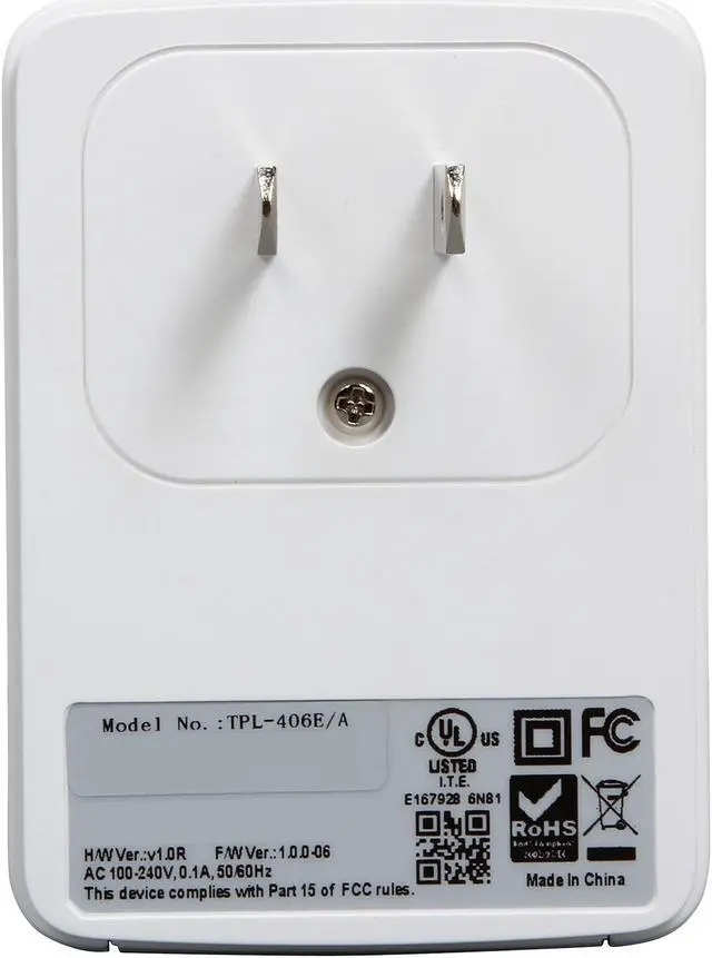 Alt view image 5 of 6 - TRENDnet Powerline 500 AV Nano Adapter, TPL-406E, Includes 1 x TPL-406E Adapter, Cross Compatible with Powerline 600/500/200,Windows 10, 8.1, 8, 7, Vista, XP, Ethernet Port, Plug & Play Install