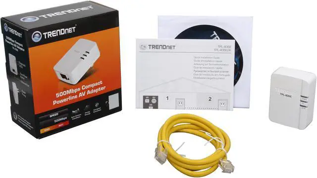 Alt view image 6 of 6 - TRENDnet Powerline 500 AV Nano Adapter, TPL-406E, Includes 1 x TPL-406E Adapter, Cross Compatible with Powerline 600/500/200,Windows 10, 8.1, 8, 7, Vista, XP, Ethernet Port, Plug & Play Install