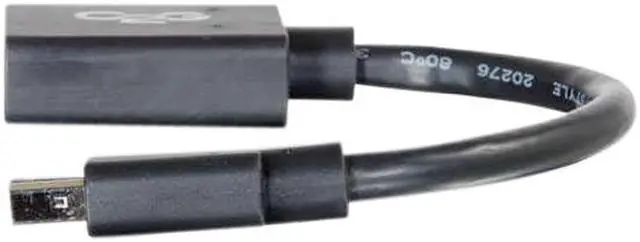 Alt view image 3 of 3 - C2g 6In Mini Displayport To Displayport Adapter Converter - Black
