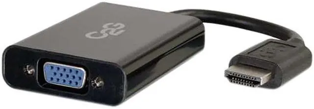 Alt view image 2 of 5 - C2G HDMI to VGA Adapter Converter Dongle C2G HDMI? Male to VGA and Stereo Audio Female Adapter Converter Dongle - HDMI/VGA/Mini-phone for Audio/Video Device, Monitor, Notebook - 8" - 1 x HDMI
