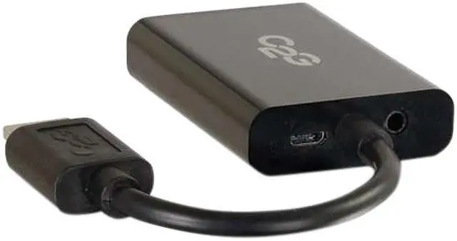 Alt view image 4 of 5 - C2G HDMI to VGA Adapter Converter Dongle C2G HDMI? Male to VGA and Stereo Audio Female Adapter Converter Dongle - HDMI/VGA/Mini-phone for Audio/Video Device, Monitor, Notebook - 8" - 1 x HDMI