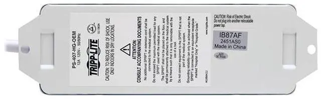 Alt view image 4 of 5 - TRIPP LITE MASTER-POWER PS-407-HG-OEM 4OUT POWER STRIP MEDICAL HG