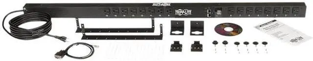 Alt view image 3 of 4 - Tripp Lite 1.4kW Single-Phase Monitored PDU with LX Platform Interface, 120V Outlets (16 5-15R), 10 ft. Cord w/5-15P Plug, 0U, TAA (PDUMNV15LX)