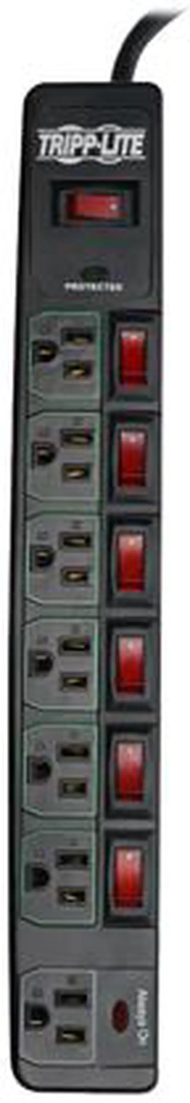 Alt view image 2 of 7 - Tripp Lite Eco Surge Protector Power Strip Green 7-Outlet 6ft Cord, Black