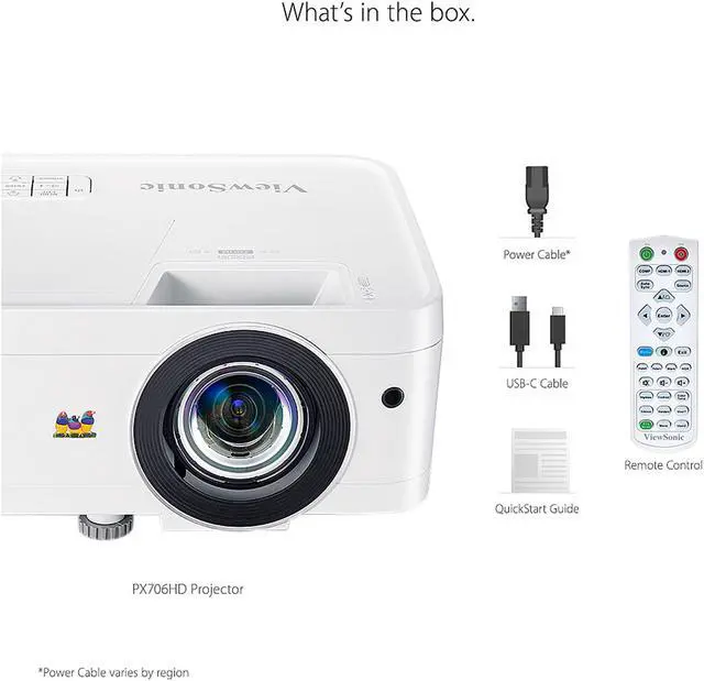 Alt view image 7 of 12 - ViewSonic PX706HD - 1080p Short Throw Gaming Projector with 3000 Lumens, Low Input Lag and USB C